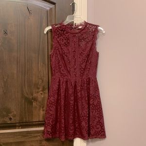 Speechless Maroon Lace Dress